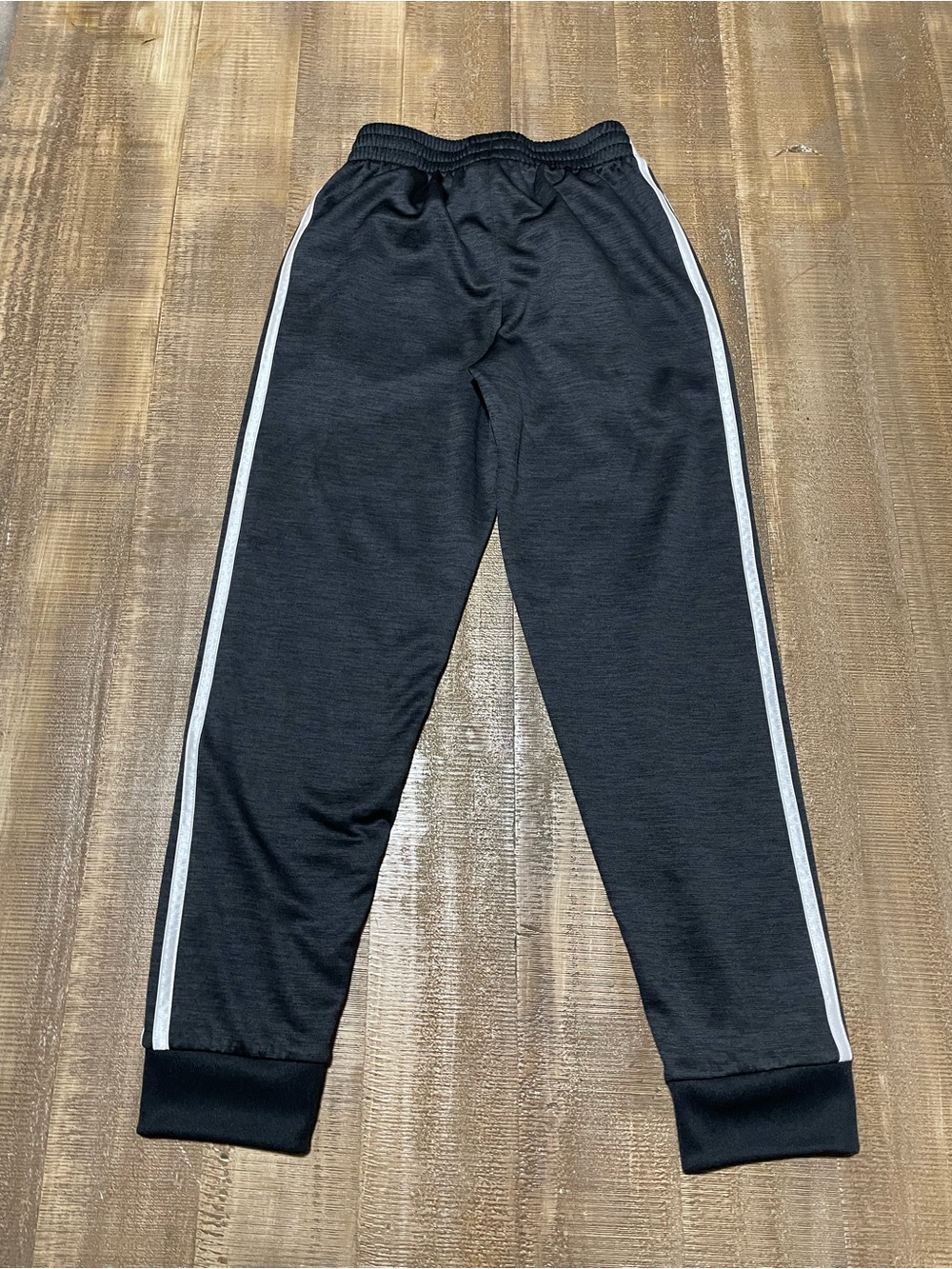 Adidas Kids Black Track Pants with White Stripes - Picture 2 of 4